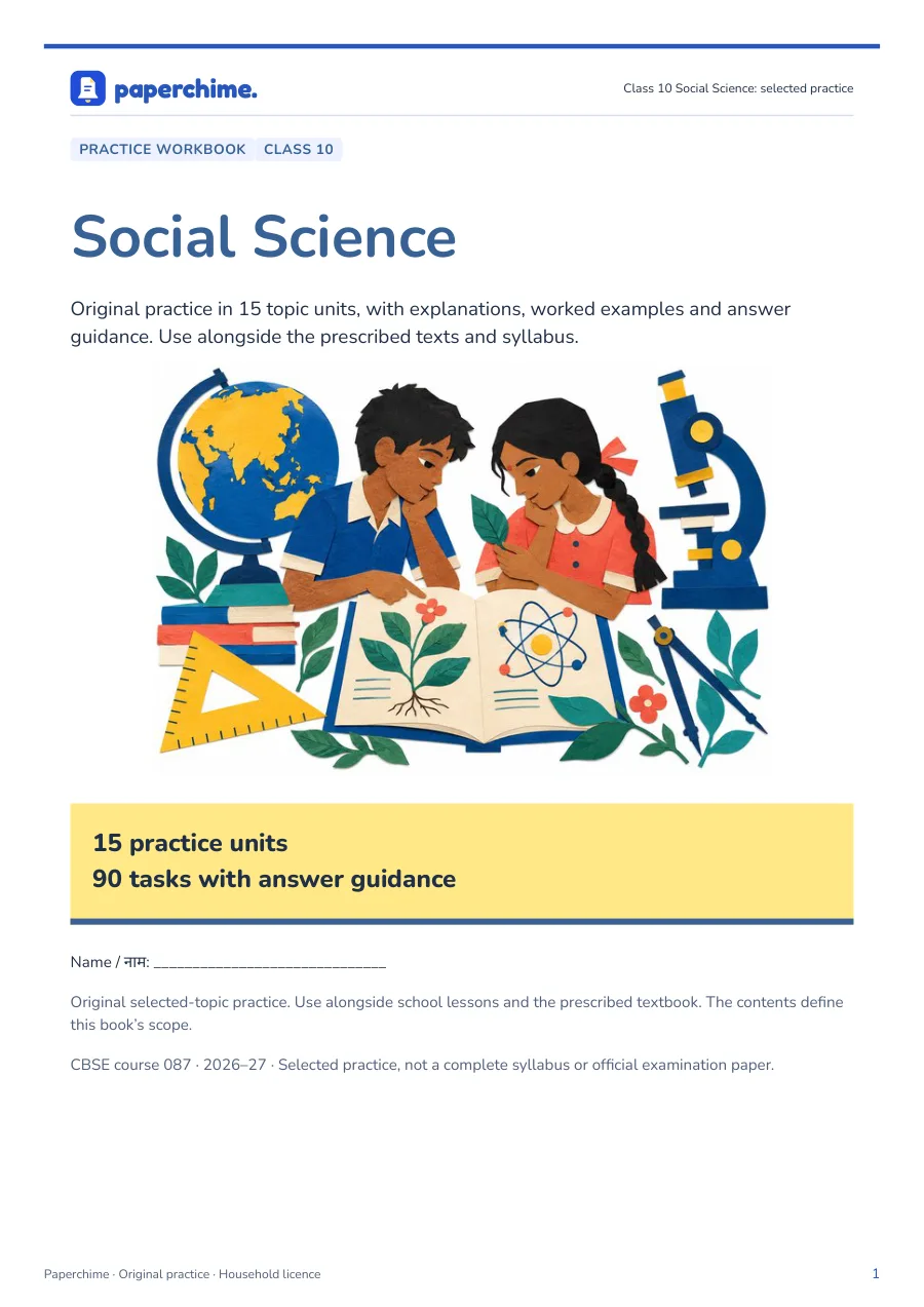 Actual Class 10 Social Science: selected practice cover