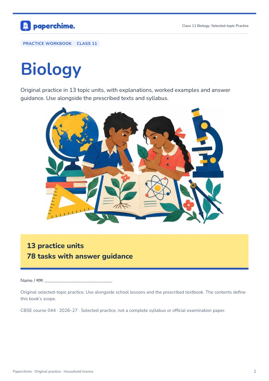 Actual Class 11 Biology: Selected-topic Practice cover
