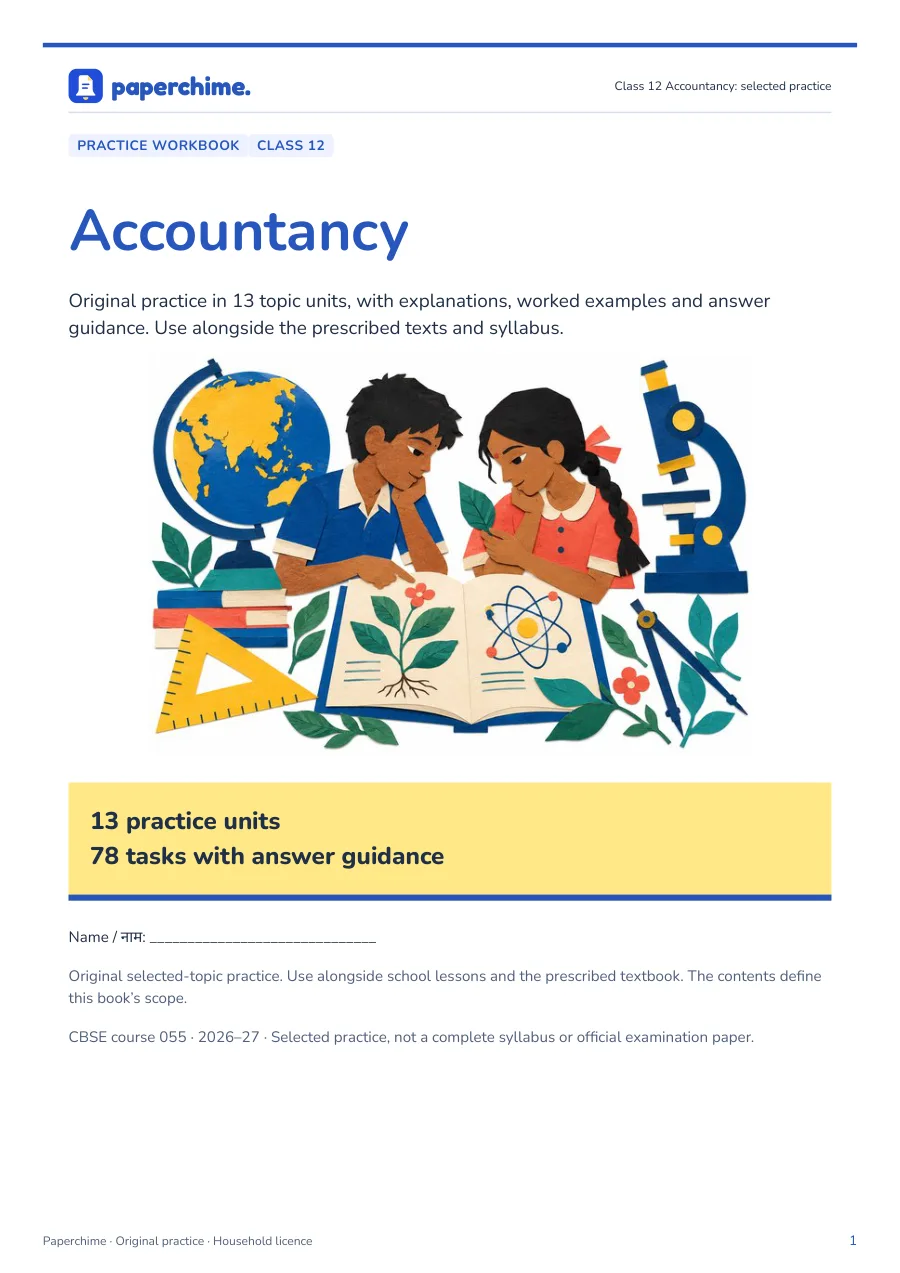 Actual Class 12 Accountancy: selected practice cover