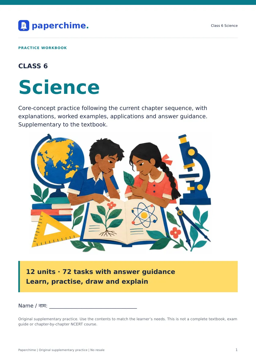 Illustrated opening page from Class 6 Science