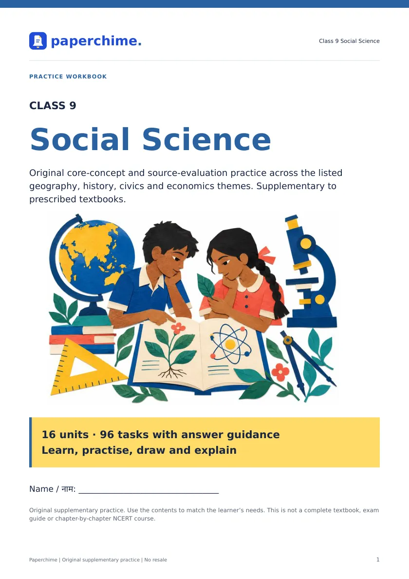 Illustrated opening page from Class 9 Social Science