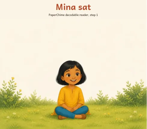 Cover of Mina sat, decodable reader step 1