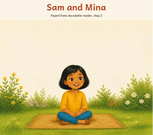 Cover of Sam and Mina, decodable reader step 2