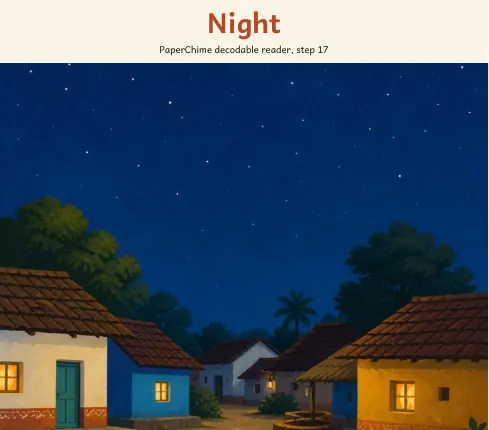 Cover of Night, decodable reader step 17