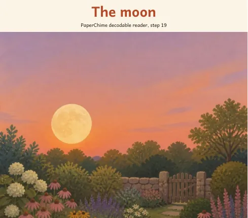 Cover of The moon, decodable reader step 19