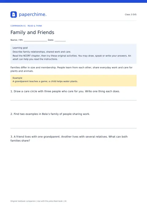 Actual learner page from Class 3 EVS