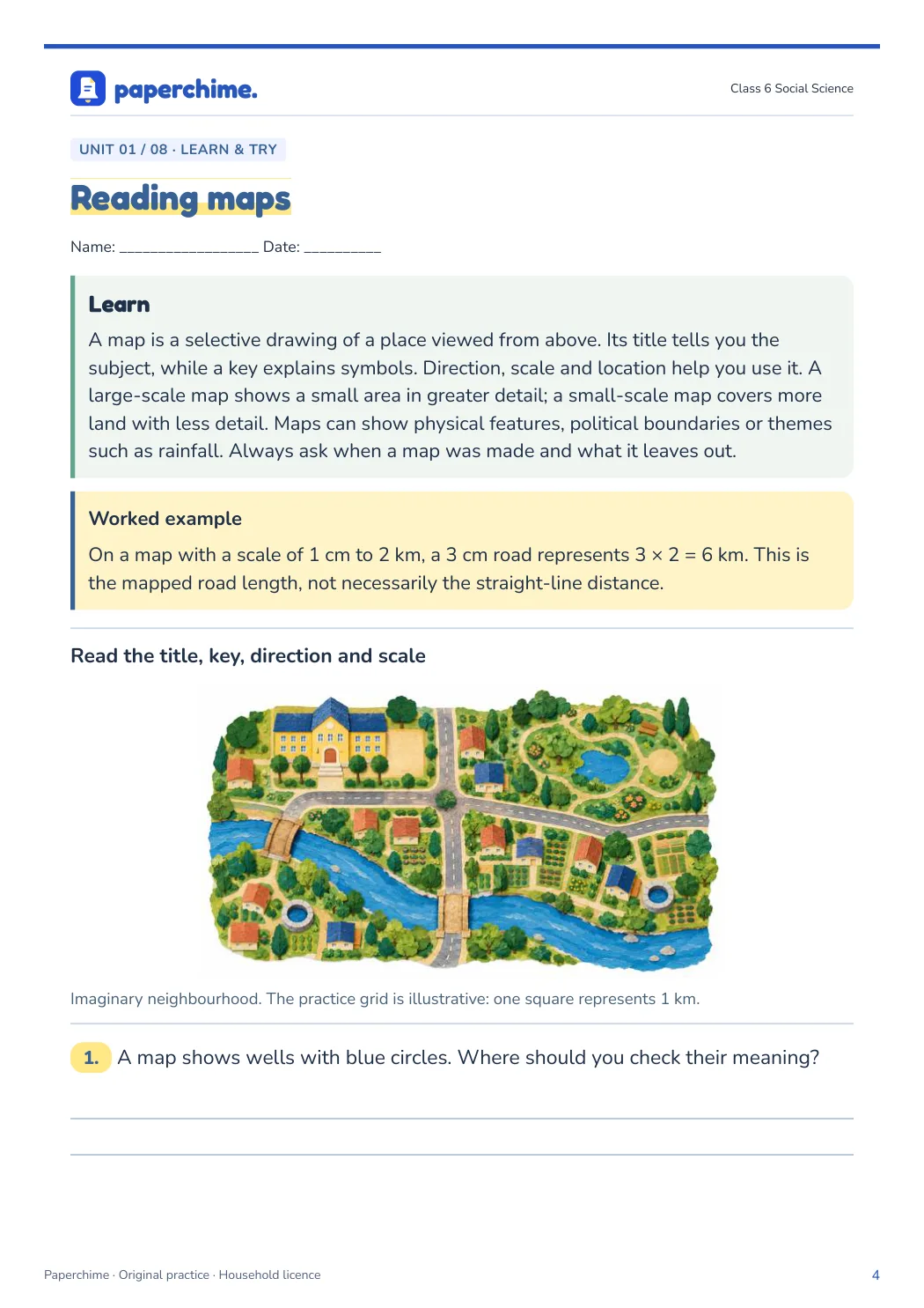 Actual learner page from Class 6 Social Science