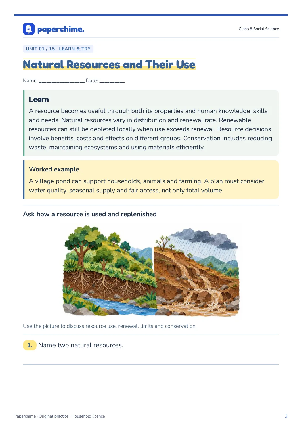 Actual learner page from Class 8 Social Science