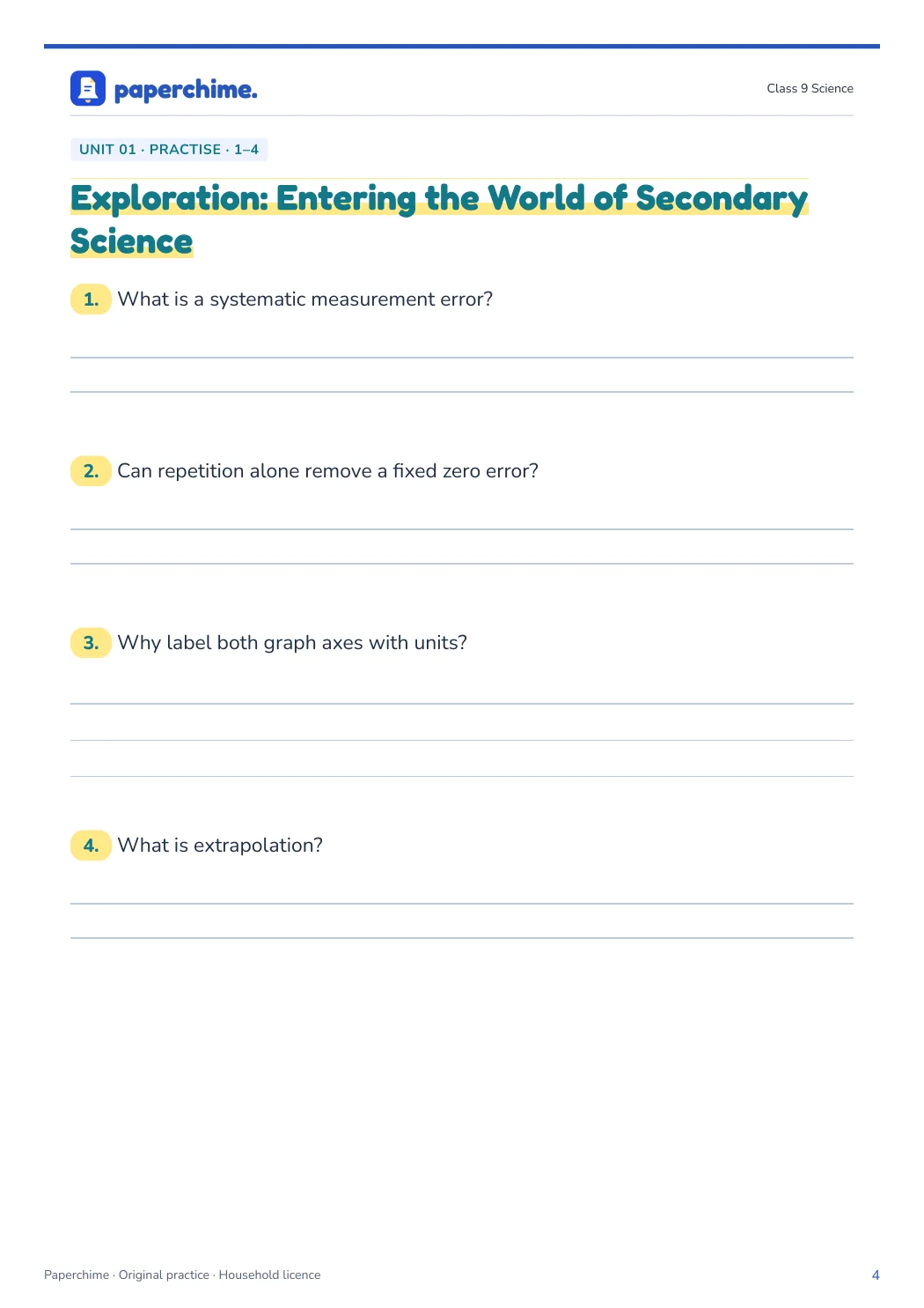 Actual learner page from Class 9 Science