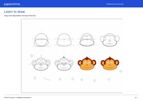 Actual learner page from Drawing and colouring